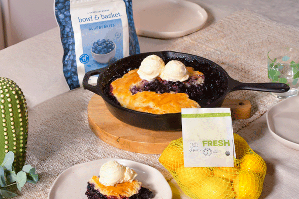 Spoonable Lemon Blueberry Cobbler